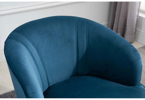 Birlea Cleo Grey and Midnight Blue Upholstered Fabric Accent Chair (5782472556710)