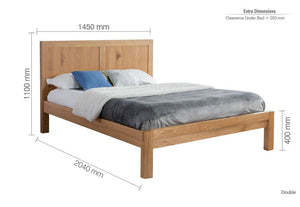 Birlea Bellevue Oak Wooden Bed Frame 4FT6 Double and 5FT King Size (5596501213350)