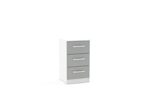 Birlea Lynx High Gloss 3 Drawer Bedside Table/ Nightstand/ Bedside Cabinet (5600283263142)