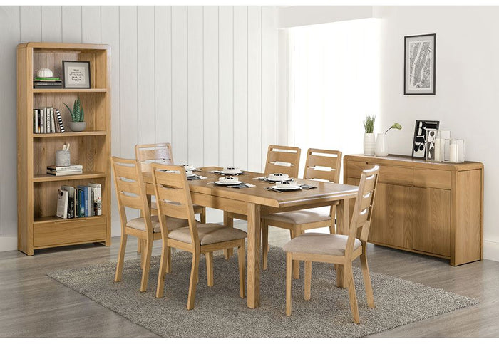 Julian Bowen Curve Waxed Oak Extending Dining Table