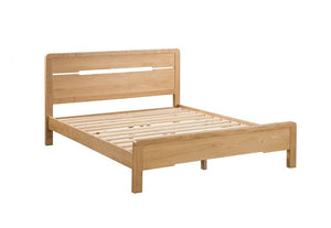 Julian Bowen Curve Solid Waxed Oak Wooden Bed 4FT6 Double 5FT King Size (5641571467430)