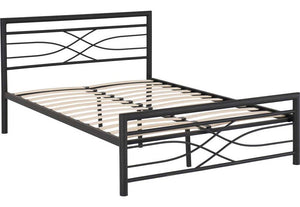 Seconique Kelly Black Metal Bed 3FT Single - 90cm 4FT6 Double - 135cm (5674849796262)