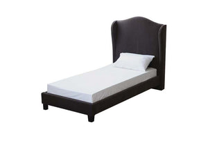 LPD Chateaux Beige Charcoal & Silver Upholstered Fabric Bed Single Double King (6556929261742)