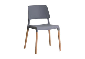 LPD Furniture Riva Black, Grey,White, Yellow Plastic & Beech Dining Dining Chair (6074518995118)