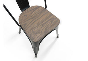 Julian Bowen Grafton Mocha Elm Metal Dining Chair (7582843076782)