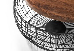 Julian Bowen Smithson Walnut Effect with Black Metal Coffee Table (5644612010150)