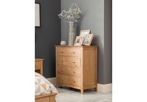Julian Bowen Salerno Shaker Oak and Oak and Ivory 4 Drawer Chest (5644545556646)