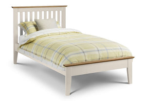 Julian Bowen Salerno Oak,Ivory & Oak, Ivory Wooden Bed Single 4FT6 Double King (5644983500966)