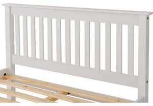 Seconique Monaco White Low Foot End Wooden Bed 5FT King Size (5756188885158)
