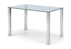 Julian Bowen Enzo Chrome & Glass Compact Dining Table (5805878968486)