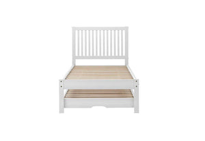 Birlea Buxton Pine & White Wooden Guest Bed w/ Comfort Care Mattress Single (5698005401766)