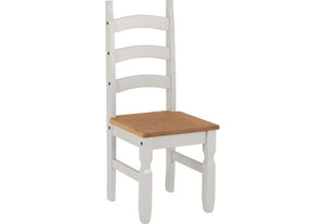 Seconique Corona Distressed Waxed Pine Grey and White Dining Chair (5780959396006)