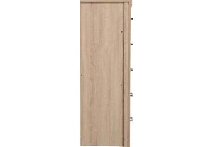 Seconique Lisbon Black Wood Grain and Light Oak 5 Drawer Narrow Chest (5774934442150)