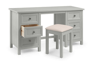 Julian Bowen Maine Surf White and Dove Grey Solid Pine Dressing Table Stool (6563311354030)