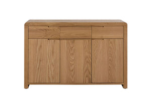 Julian Bowen Curve Waxed Oak 3 Drawer 3 Door Sideboard (5805856882854)