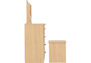 Seconique Nevada Grey, Oyster, Sonoma Oak and White 4 Drawer Dressing Table Set (5769105014950)