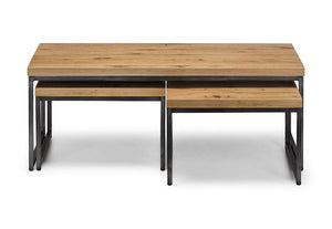Julian Bowen Brooklyn Solid Oak & Gunmetal Coffee Table (5644575768742)