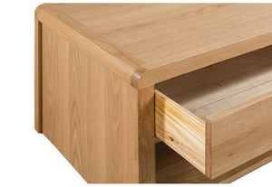 Julian Bowen Curve Waxed Solid Oak Recessed Handles Coffee Table (5644583403686)