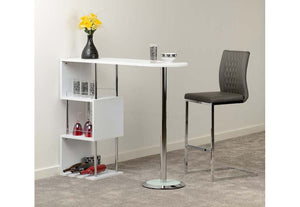 Seconique Charisma Concrete and White Effect with Chrome Home Bar Table (5762450686118)
