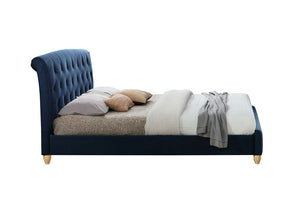 Birlea Brompton Midnight Blue Upholstered Fabric Bed Small Double, Double & King (5597349740710)