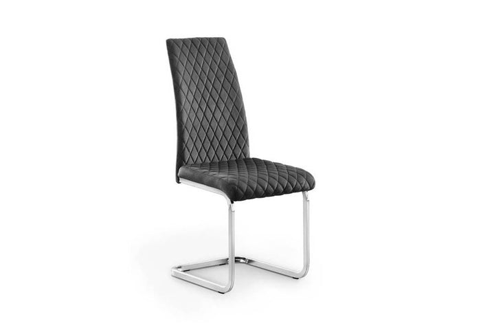 Julian Bowen Calabria Grey & Blue Velvet Cantilever Dining Chair