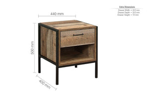 Birlea Urban 1 Drw 1 Drw Narrow 2 Drw Bedside Table/ Nightstand/ Bedside Cabinet (5600349323430)