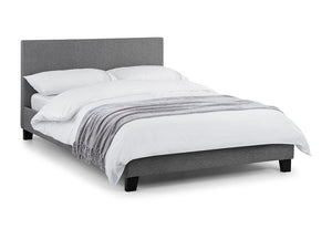 Julian Bowen Rialto Light Grey Fabric Upholstered Bed 3FT Single Double 5FT King (5644951453862)