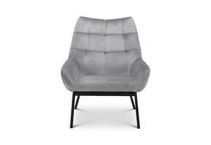 Julian Bowen Lucerne Grey Velvet Upholstered Fabric Chair (6224268230830)