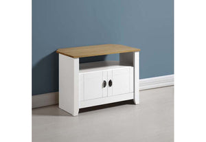 Seconique Ludlow White with Oak Lacquer TV Unit (5747770982566)