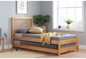 Birlea Buxton Pine & White Wooden Guest Bed w/ Comfort Care Mattress Single (5698005401766)