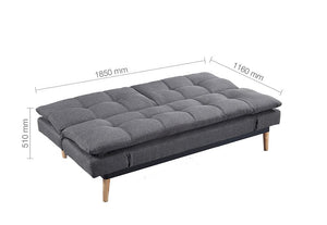 Birlea Squish Grey Polyester 3 Seater Upholstered Fabric Sofa Bed (5596117958822)
