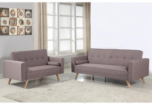 Birlea Ethan Grey Large and Medium Upholstered Fabric Sofa Bed (5600664158374)
