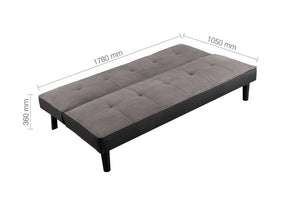 Birlea Aurora Grey Velvet Upholstered Fabric Sofa Bed (5596037316774)