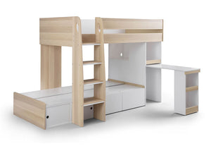 Julian Bowen Eclipse Oak and White Bunk Bed (5638984859814)