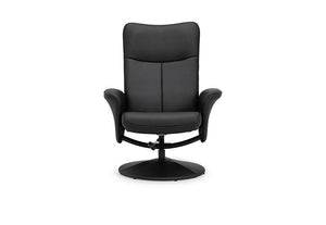 Julian Bowen Lugano Black Recliner and Stool (6570307322030)